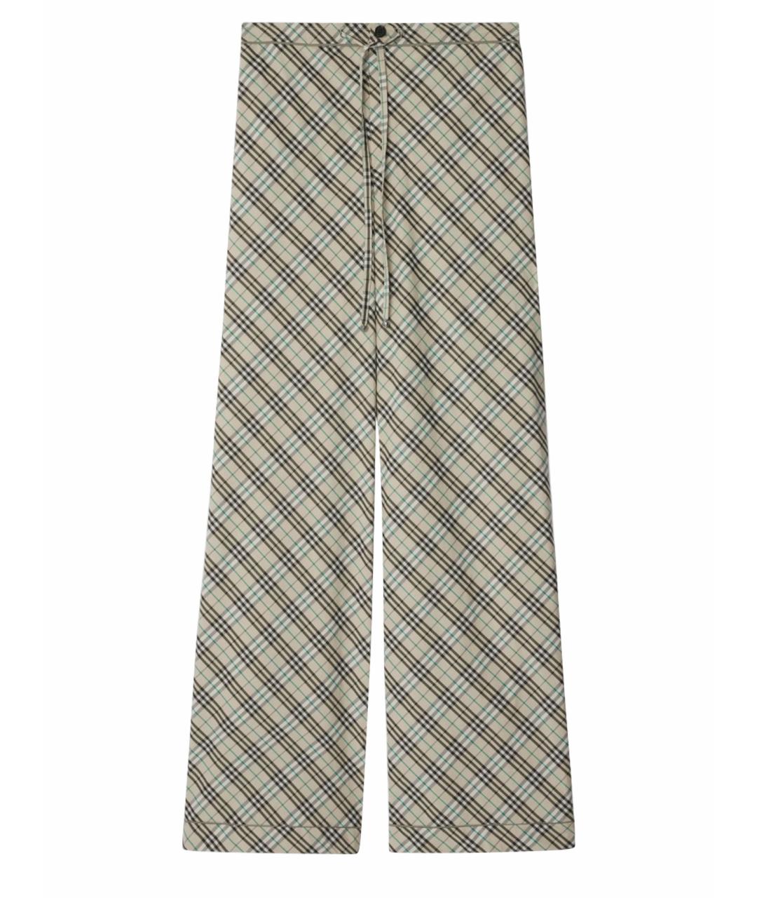 BURBERRY Мульти хлопковые брюки широкие, фото 1
