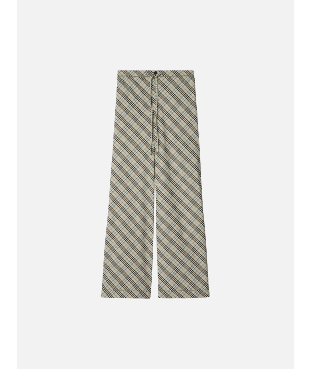 BURBERRY Мульти хлопковые брюки широкие, фото 6
