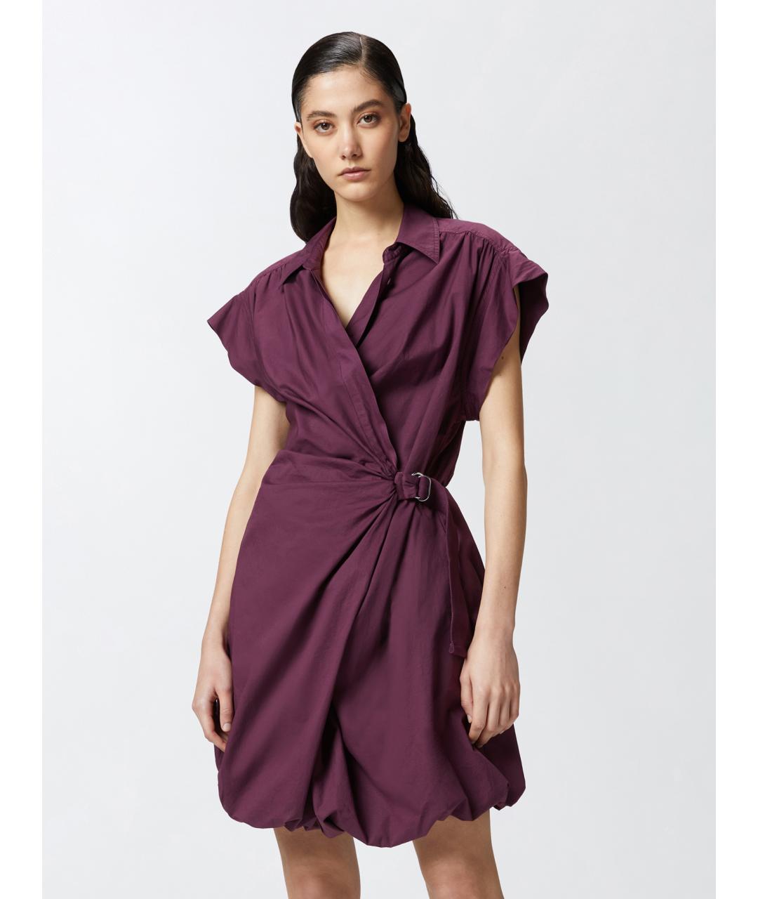 PINKO Фиолетовое хлопковое повседневное платье, фото 3