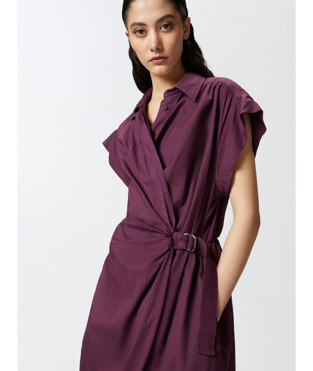 PINKO Фиолетовое хлопковое повседневное платье, фото 5