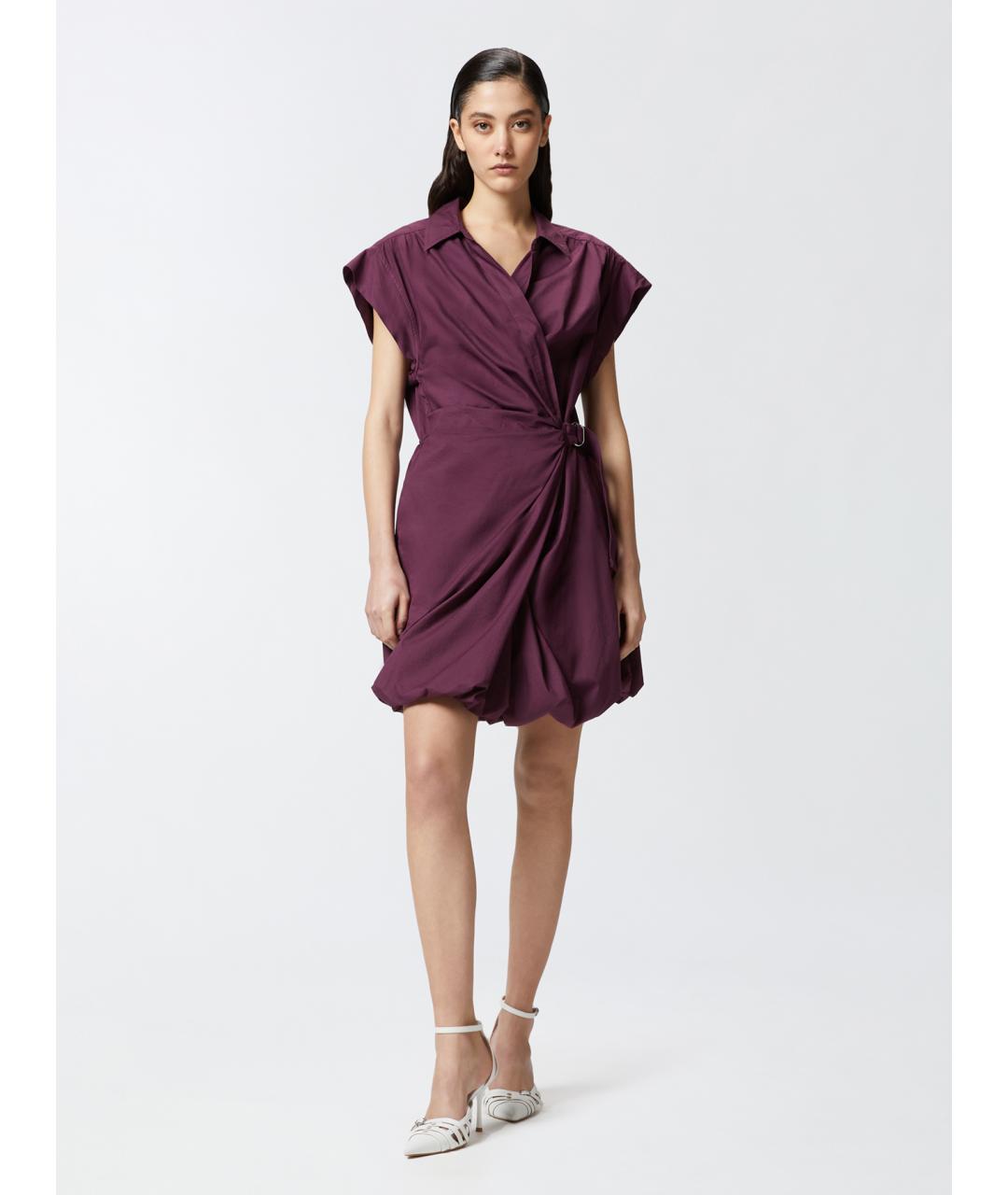 PINKO Фиолетовое хлопковое повседневное платье, фото 2