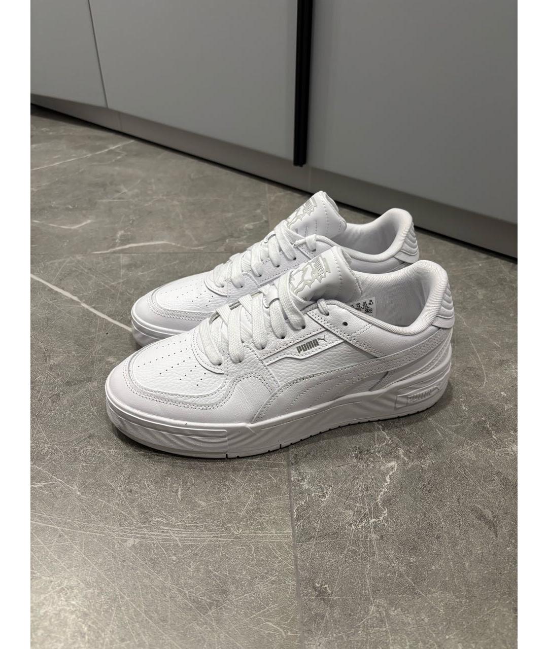 PUMA Белые кожаные низкие кроссовки / кеды, фото 6
