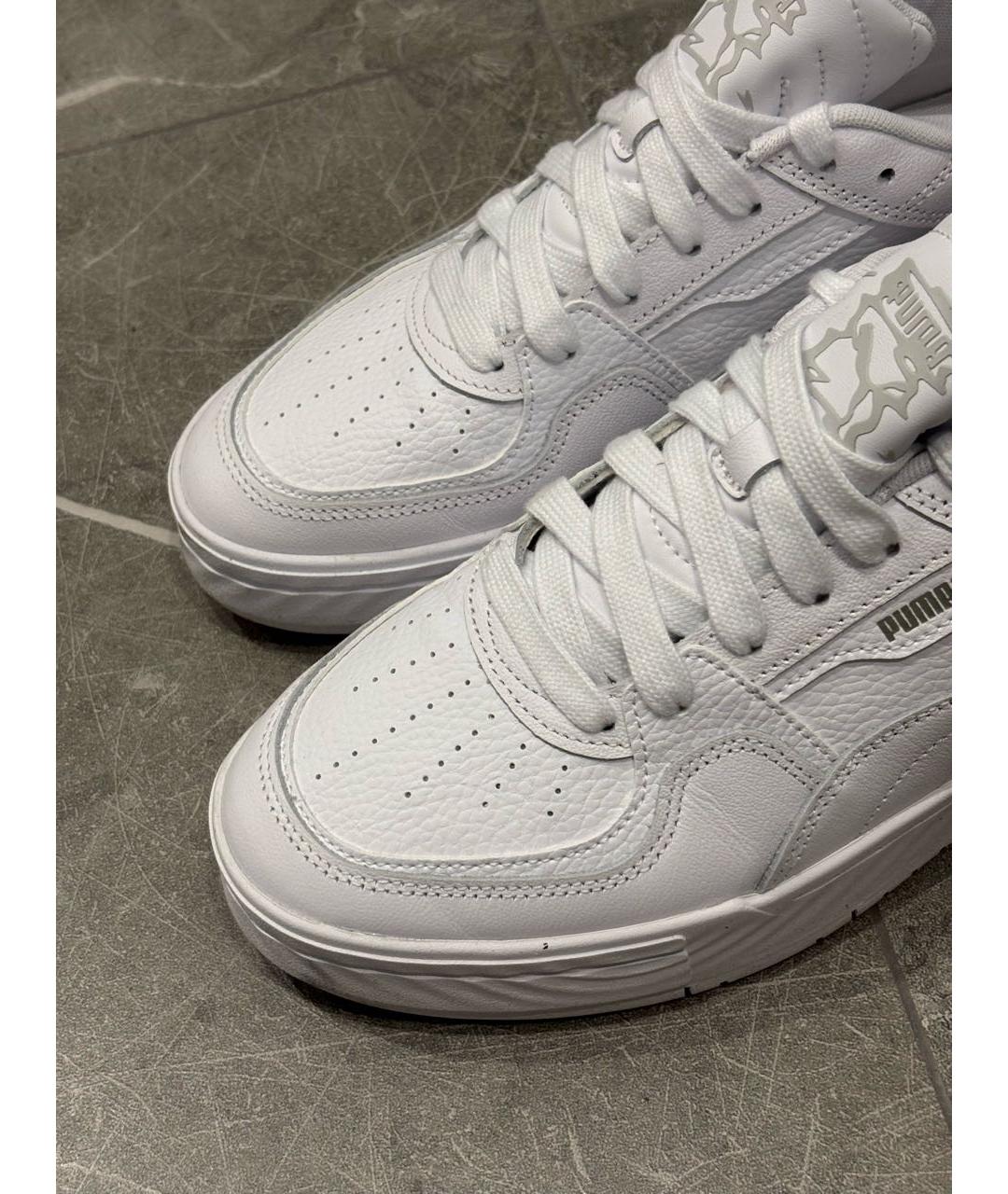 PUMA Белые кожаные низкие кроссовки / кеды, фото 4