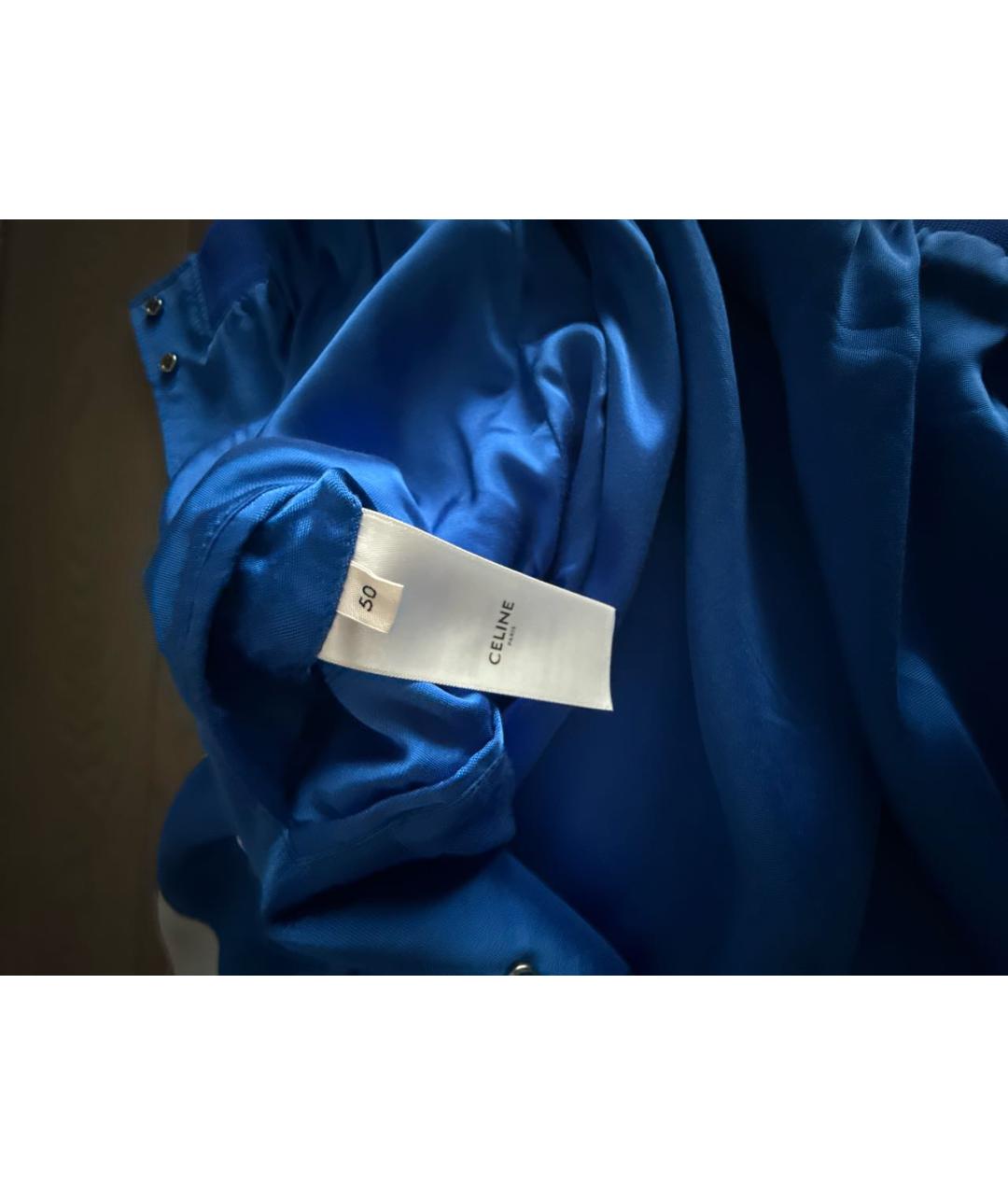 CELINE Синяя вискозная куртка, фото 3