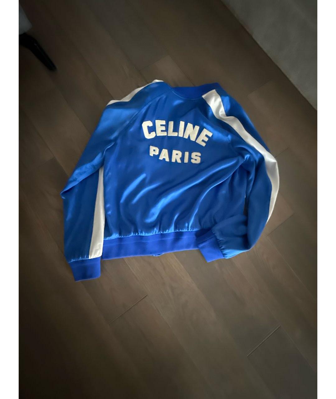 CELINE Синяя вискозная куртка, фото 2