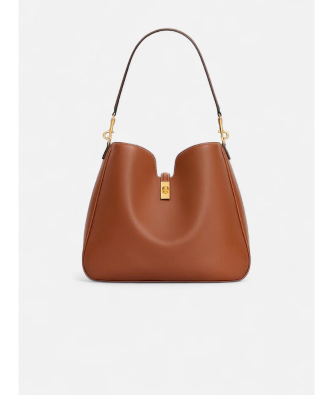 CELINE Коричневая кожаная сумка через плечо, фото 5