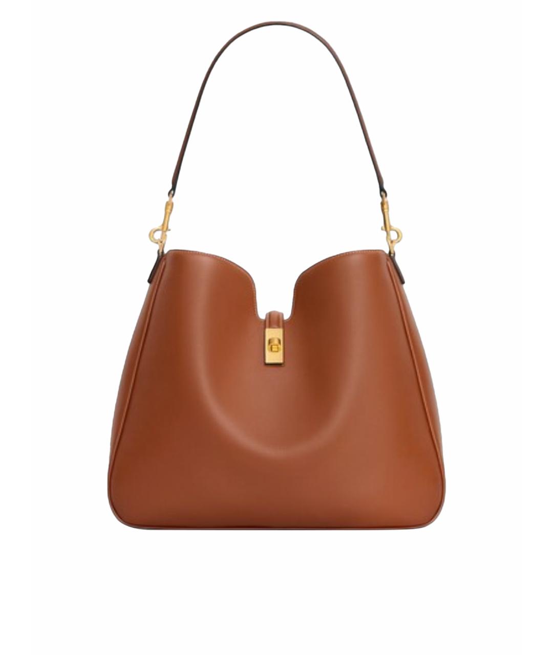 CELINE Коричневая кожаная сумка через плечо, фото 1