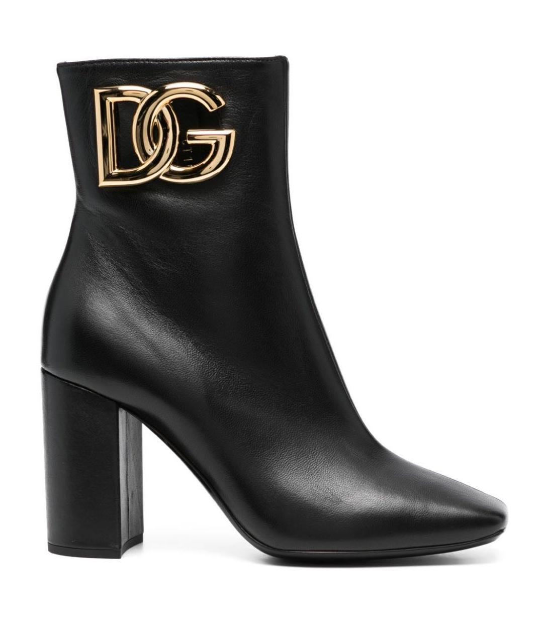 DOLCE&GABBANA Черные кожаные ботильоны, фото 2