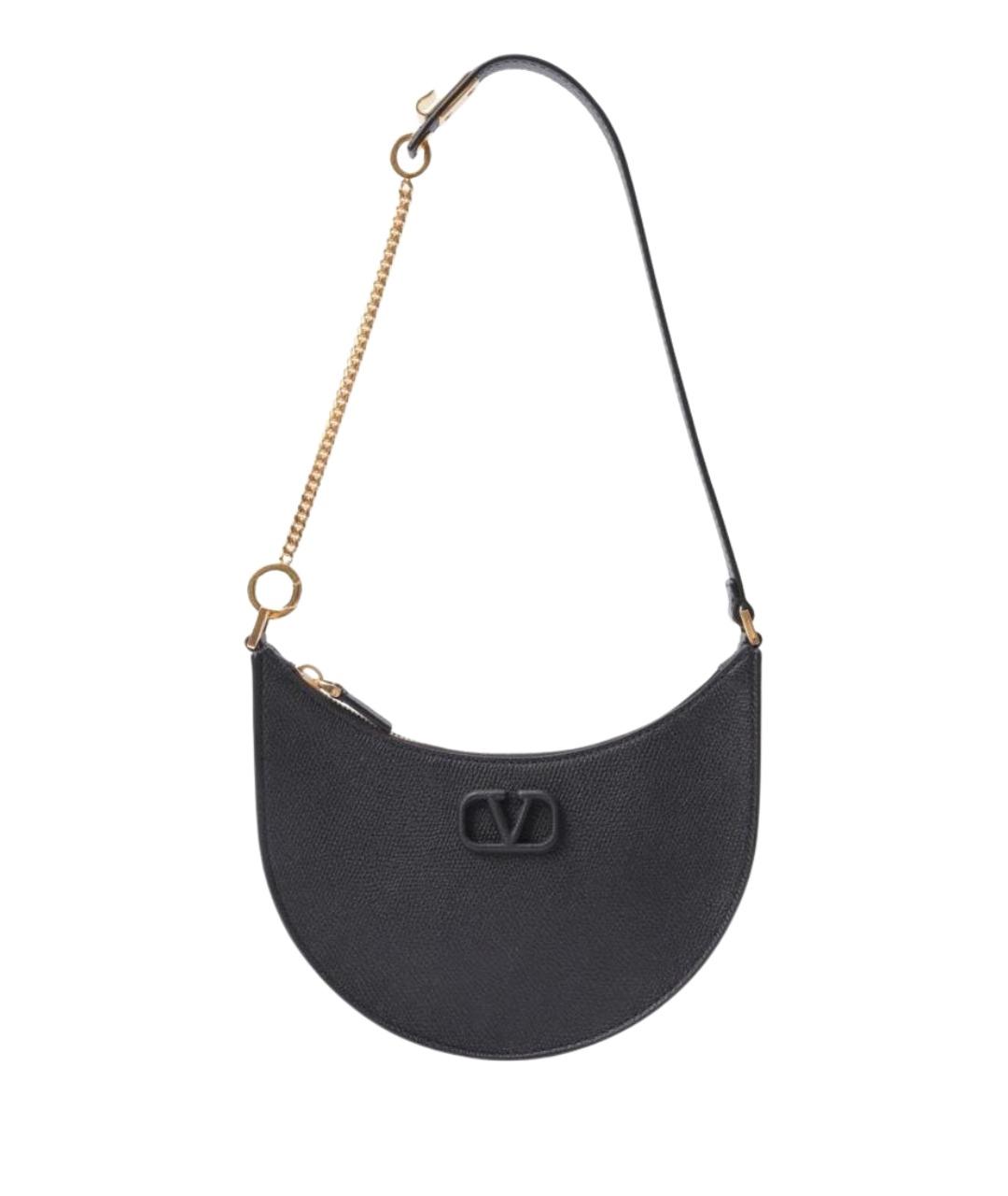 VALENTINO Черная кожаная сумка с короткими ручками, фото 1