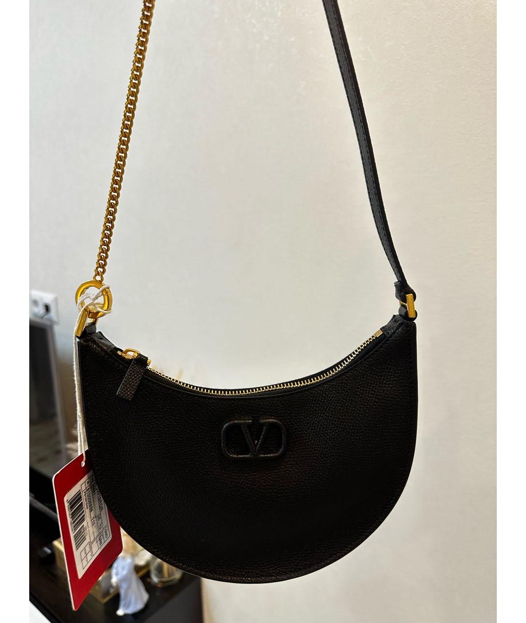 VALENTINO Черная кожаная сумка с короткими ручками, фото 6