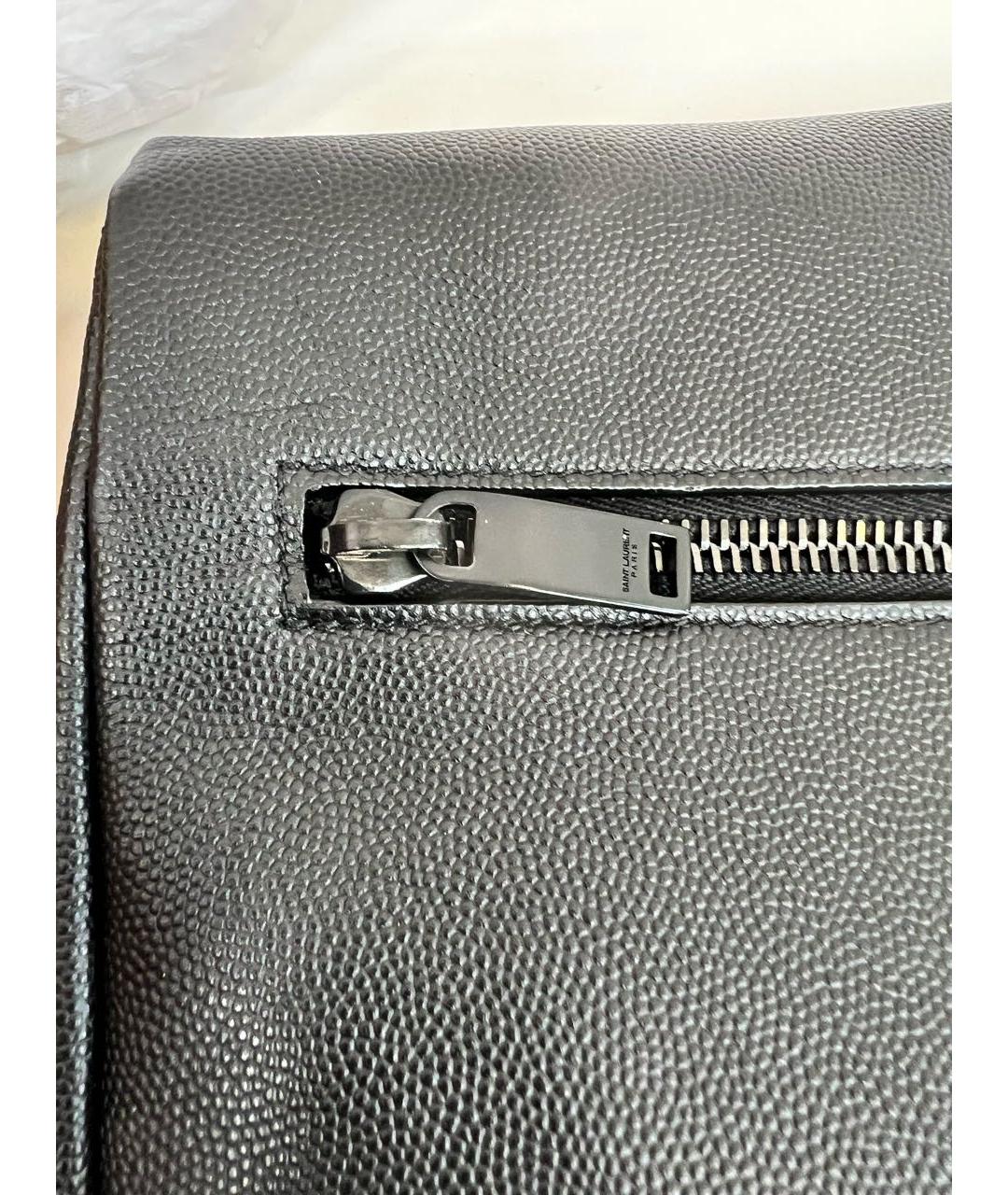 SAINT LAURENT Черная кожаная сумка через плечо, фото 7