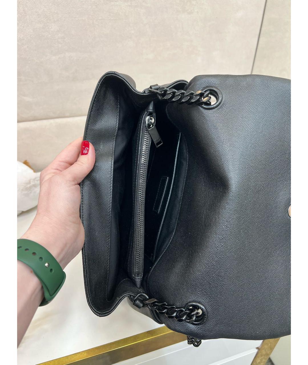 SAINT LAURENT Черная кожаная сумка через плечо, фото 4