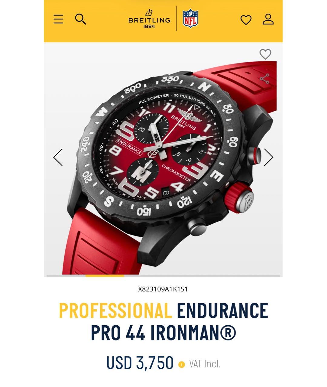 BREITLING Красные часы, фото 2