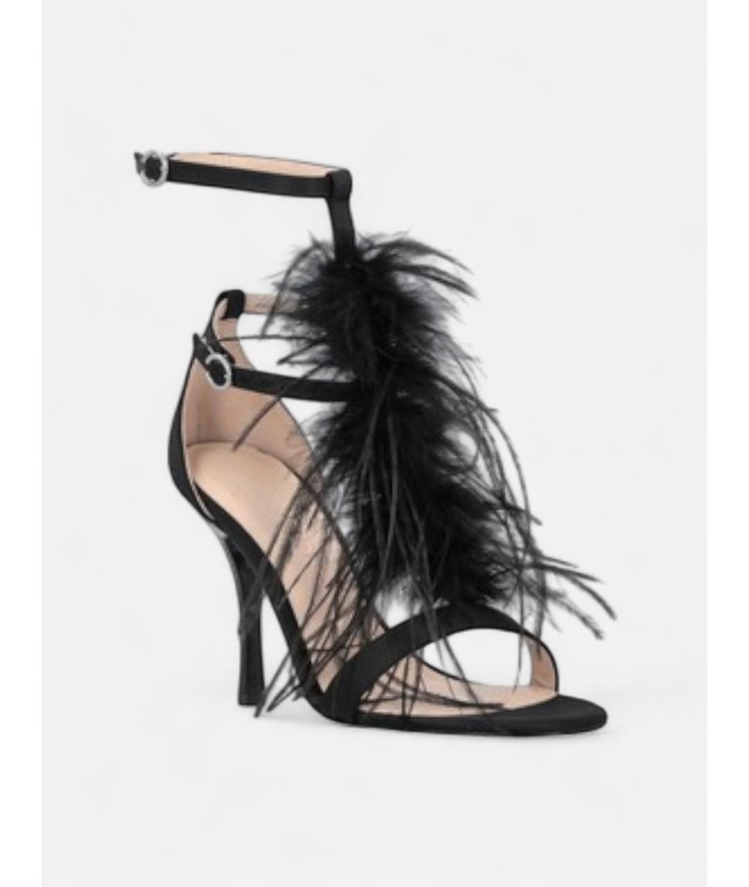 PINKO Черные синтетические босоножки, фото 2