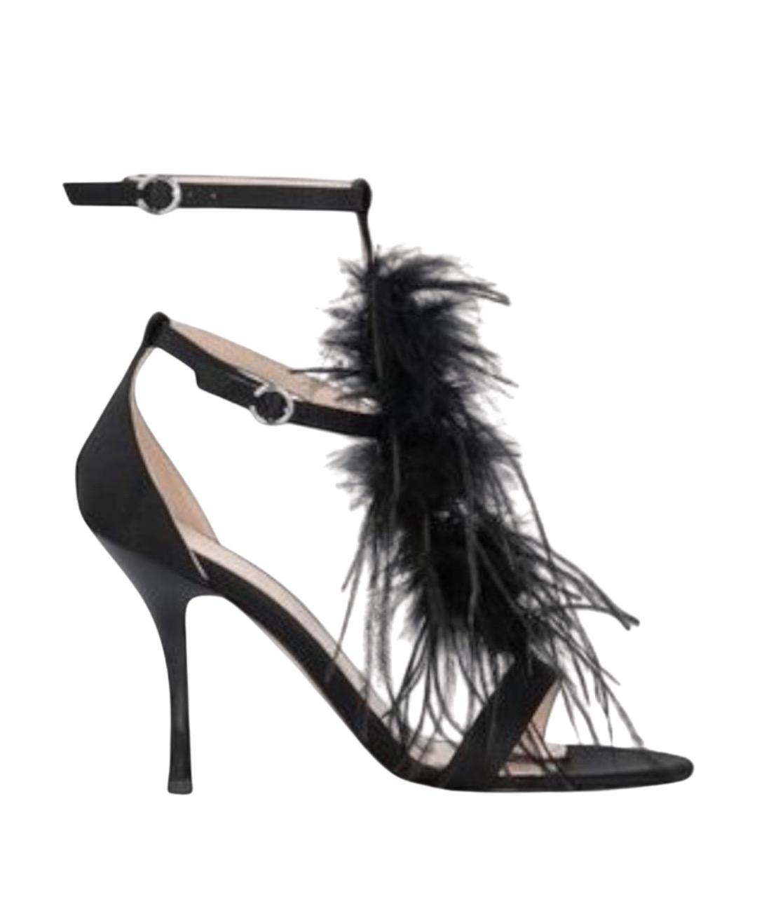 PINKO Черные синтетические босоножки, фото 1