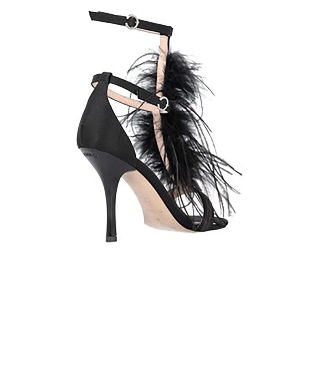 PINKO Черные синтетические босоножки, фото 3