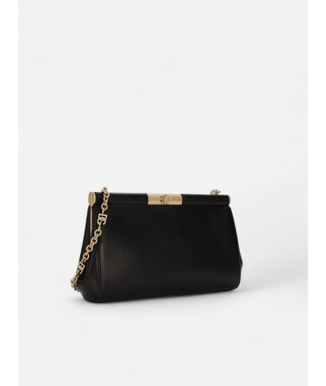 DOLCE&GABBANA Черная кожаная сумка через плечо, фото 3