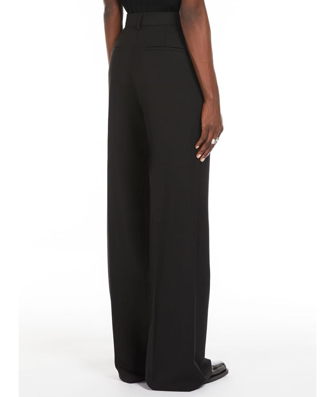 SPORTMAX Черные шерстяные брюки широкие, фото 3