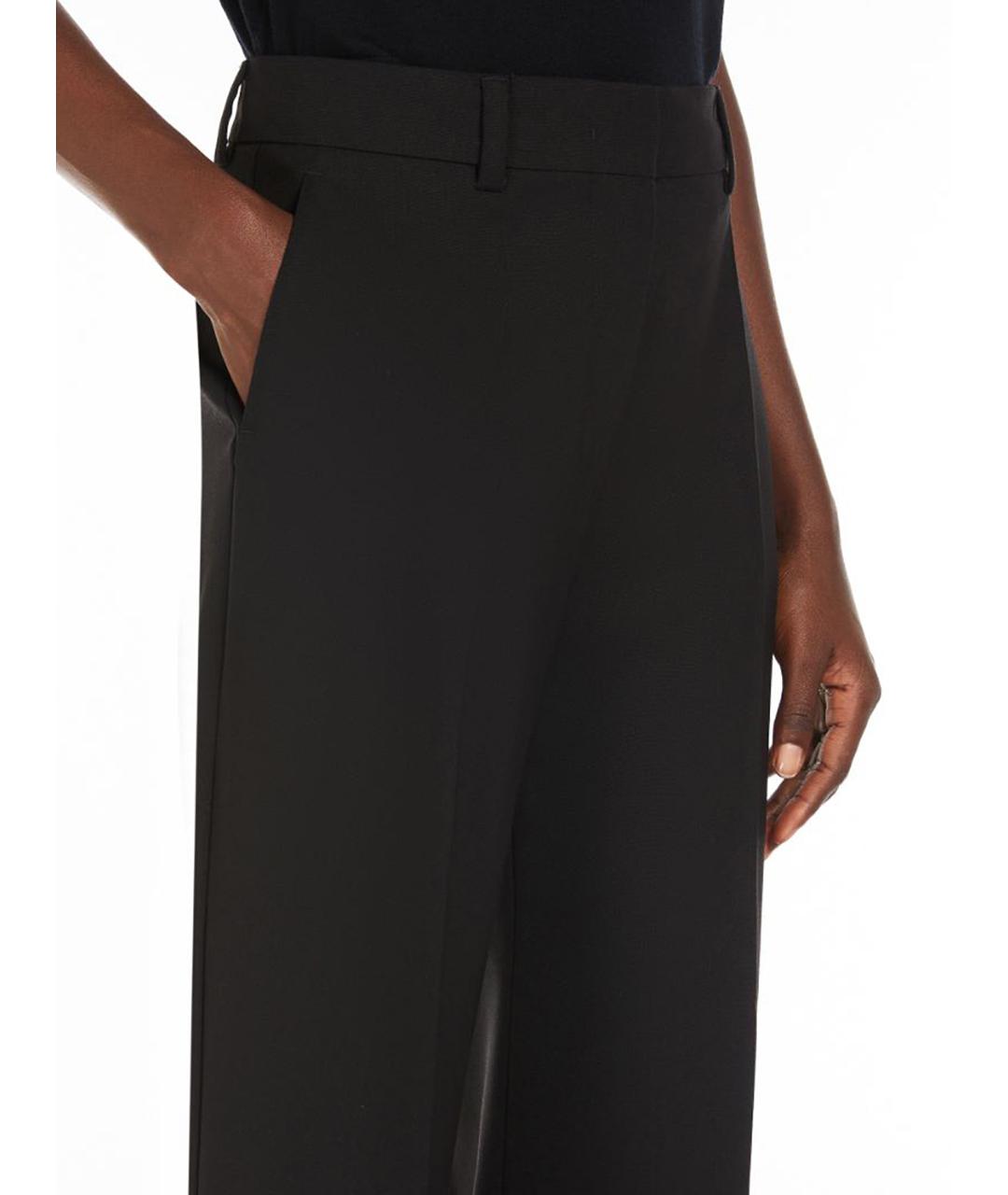 SPORTMAX Черные шерстяные брюки широкие, фото 5