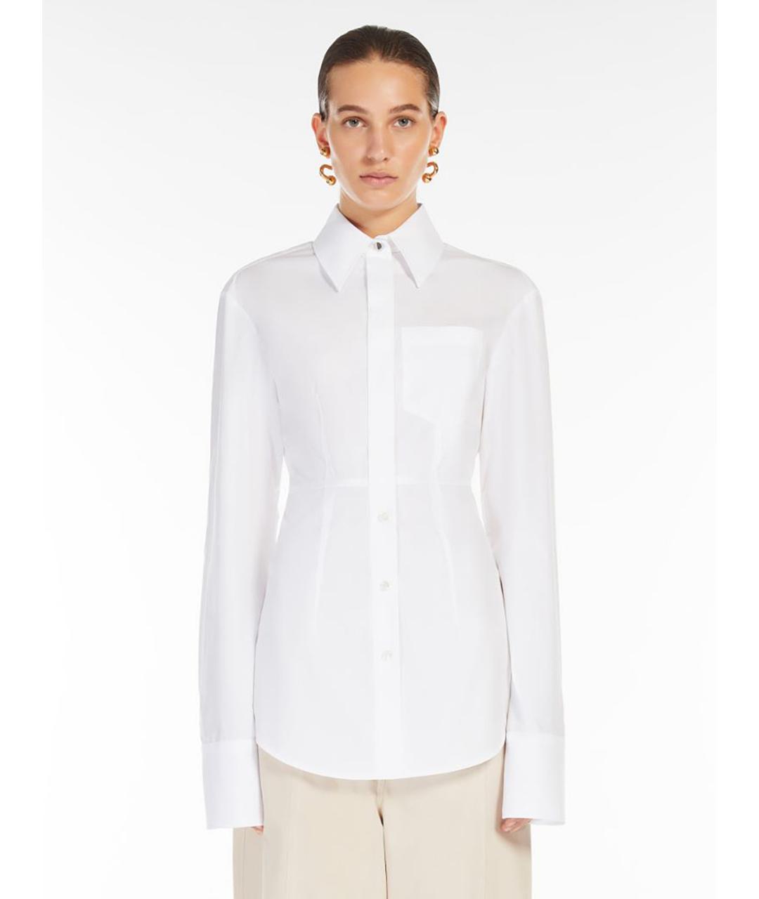 SPORTMAX Белая хлопковая рубашка, фото 2