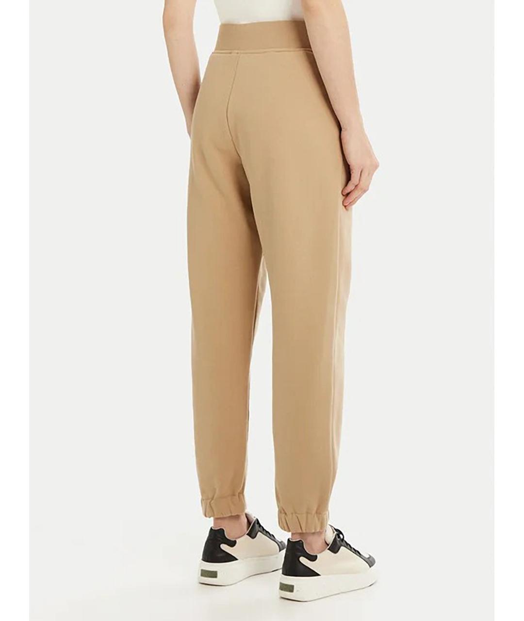 WEEKEND MAX MARA Бежевые хлопковые спортивные брюки и шорты, фото 3