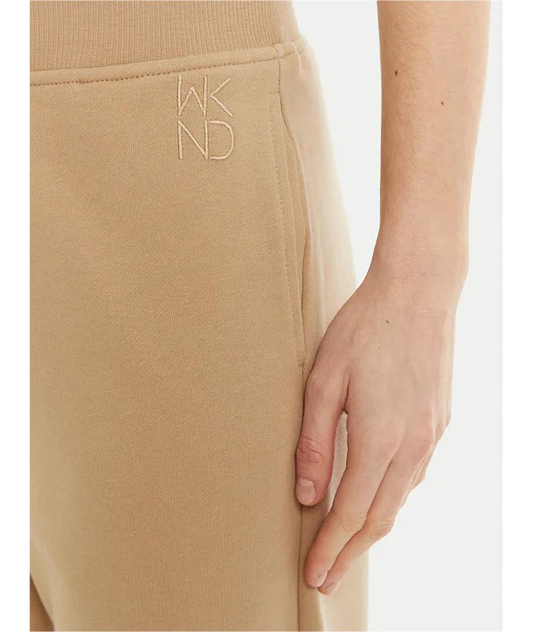 WEEKEND MAX MARA Бежевые хлопковые спортивные брюки и шорты, фото 5