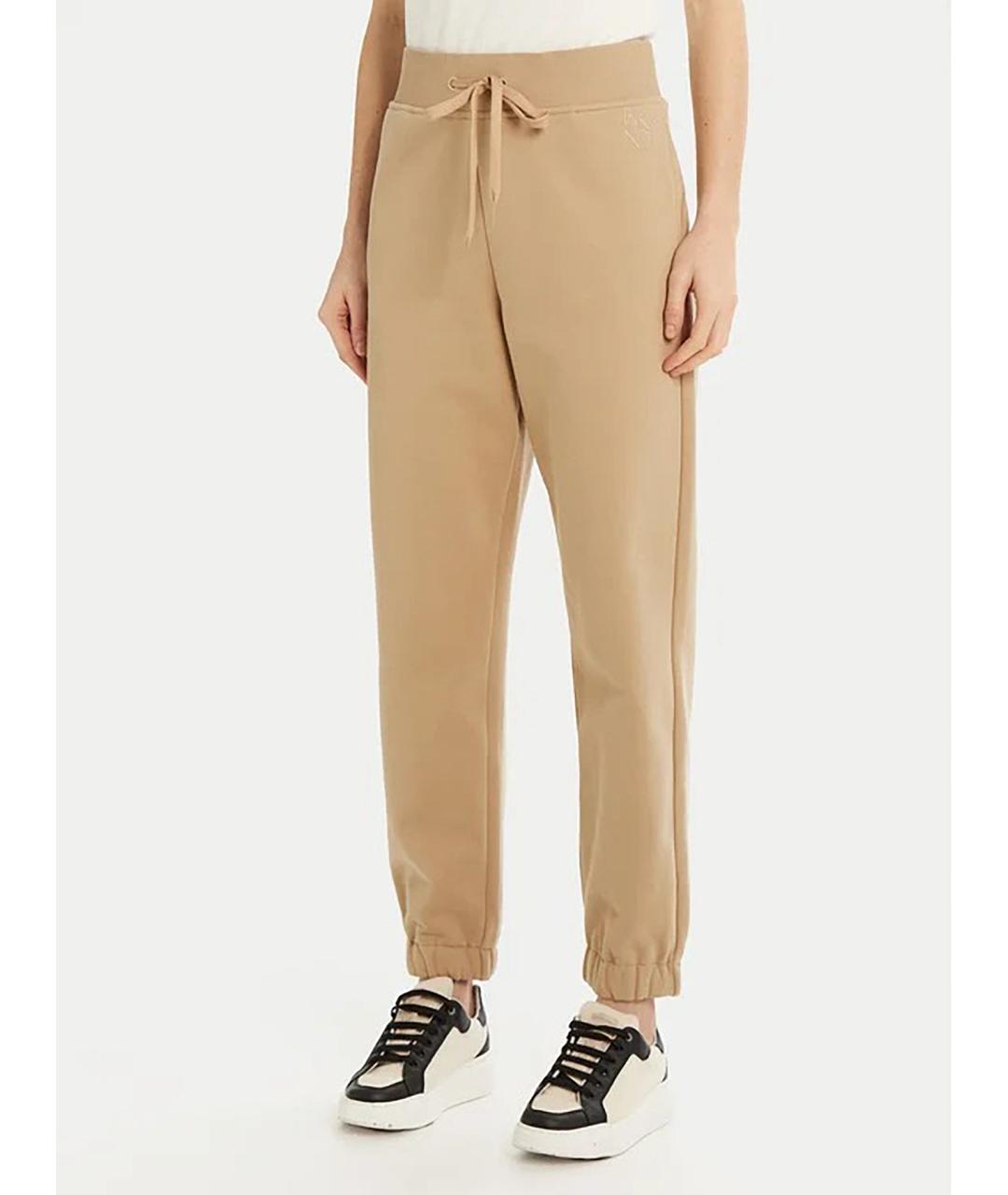 WEEKEND MAX MARA Бежевые хлопковые спортивные брюки и шорты, фото 2