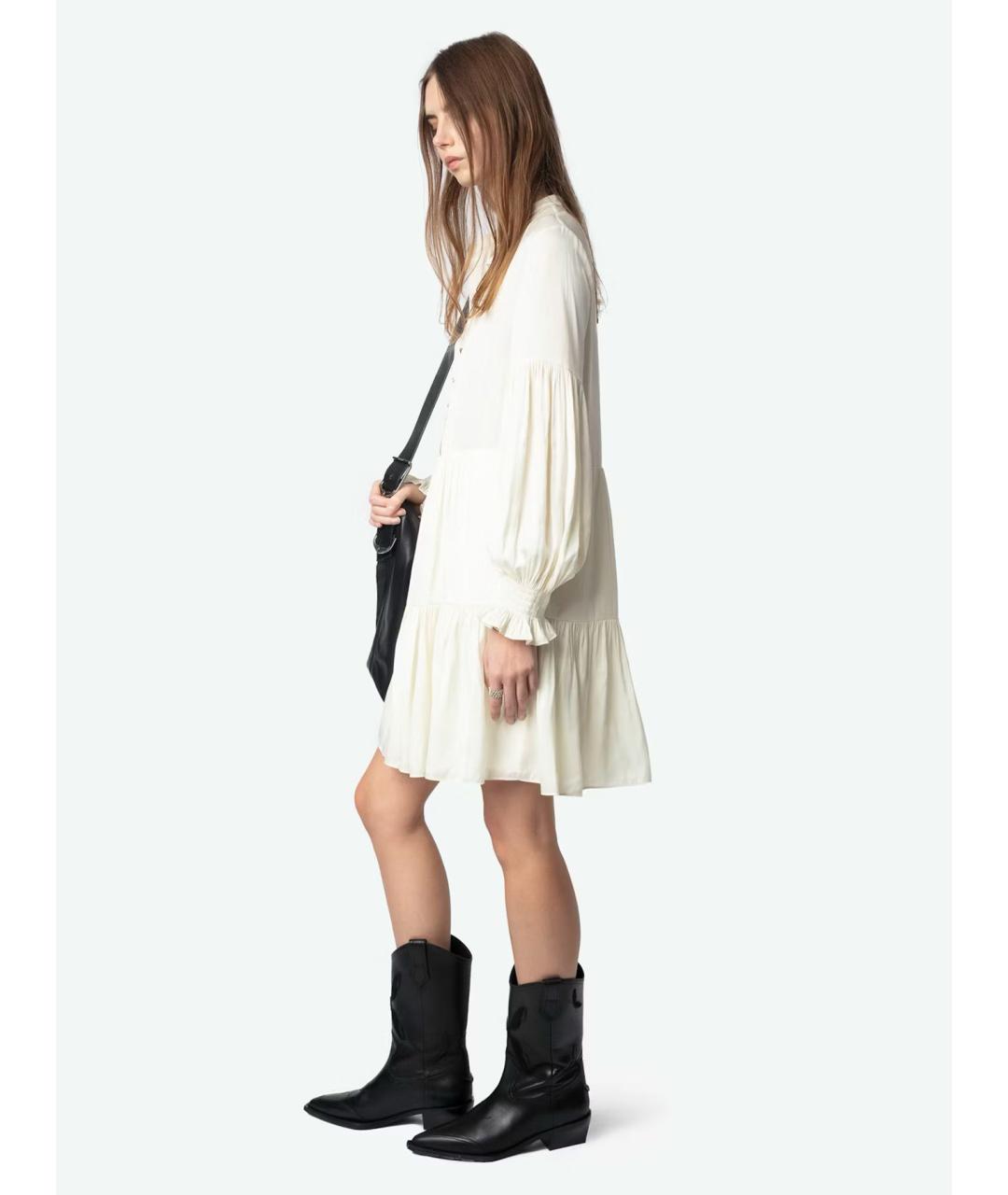 ZADIG & VOLTAIRE Белое полиэстеровое повседневное платье, фото 5