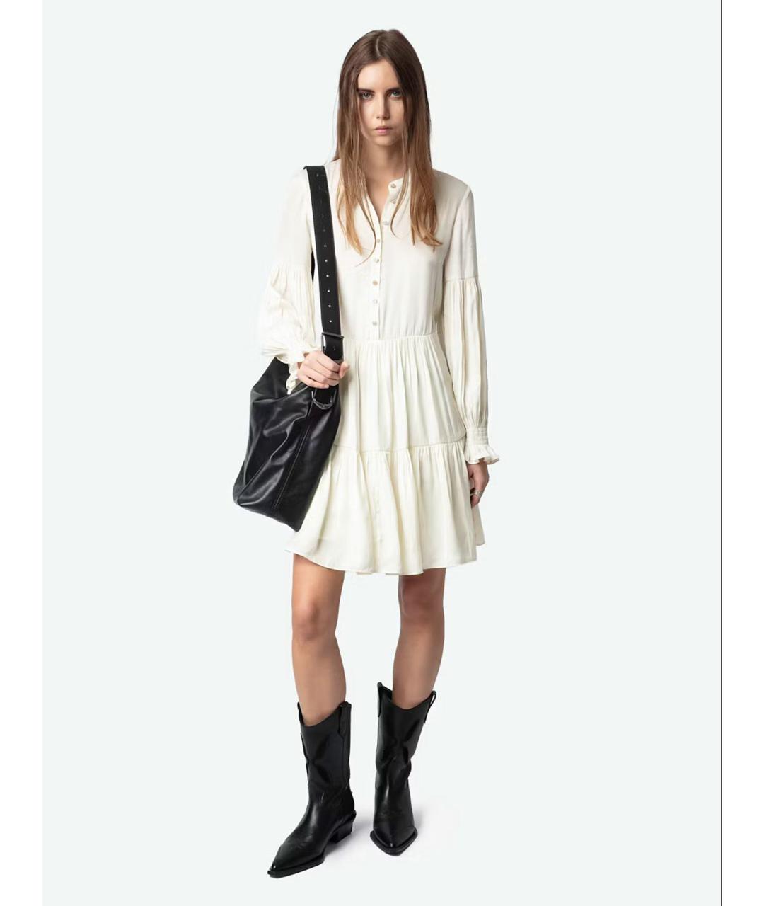 ZADIG & VOLTAIRE Белое полиэстеровое повседневное платье, фото 2