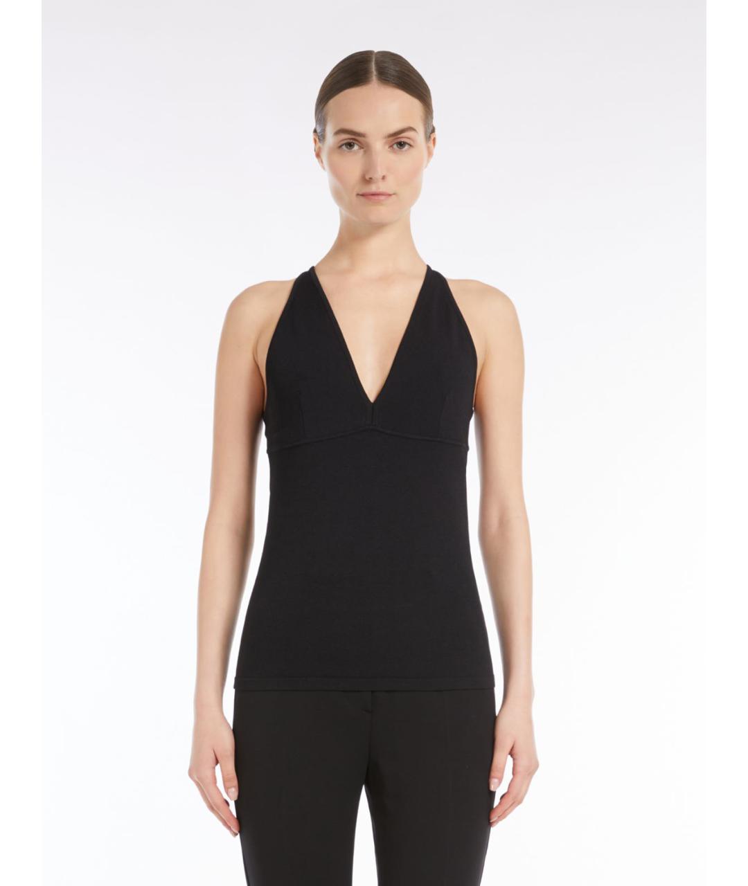 MAX MARA Черная вискозная майка, фото 2