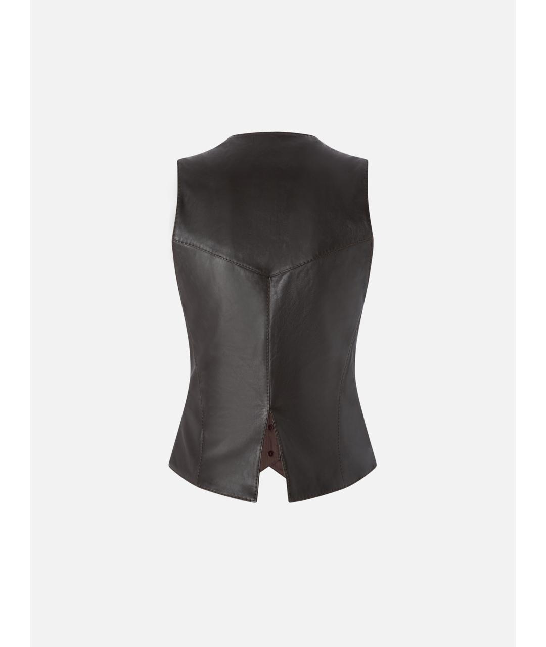 PINKO Черный кожаный жилет, фото 6