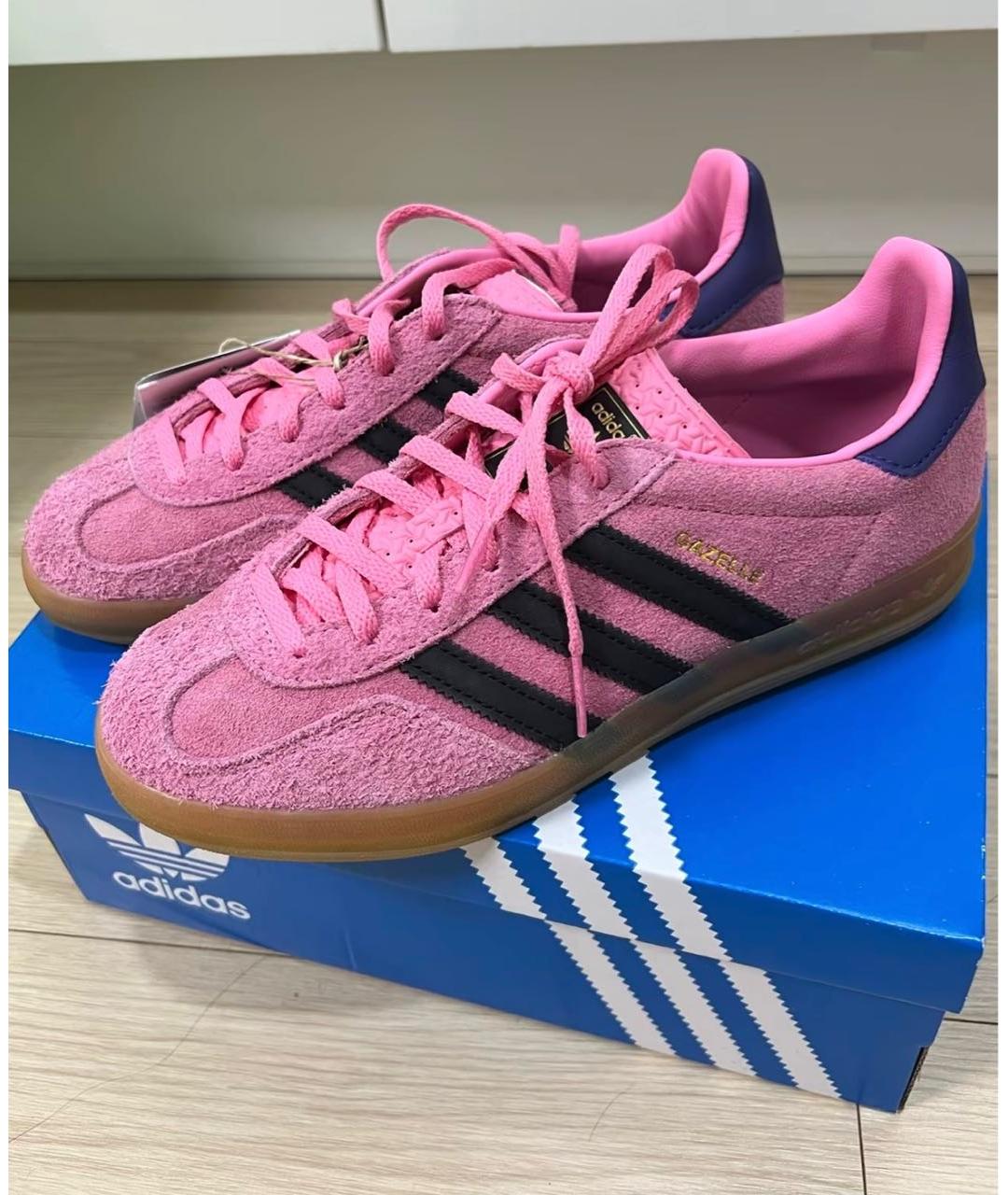 ADIDAS Розовые замшевые кроссовки, фото 3