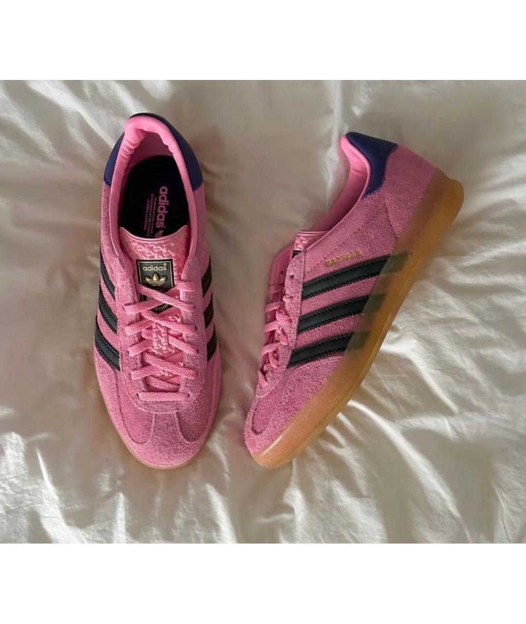 ADIDAS Розовые замшевые кроссовки, фото 4