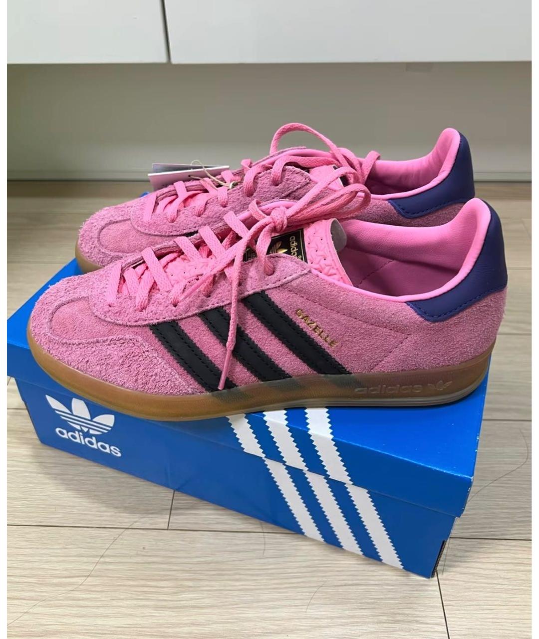 ADIDAS Розовые замшевые кроссовки, фото 2