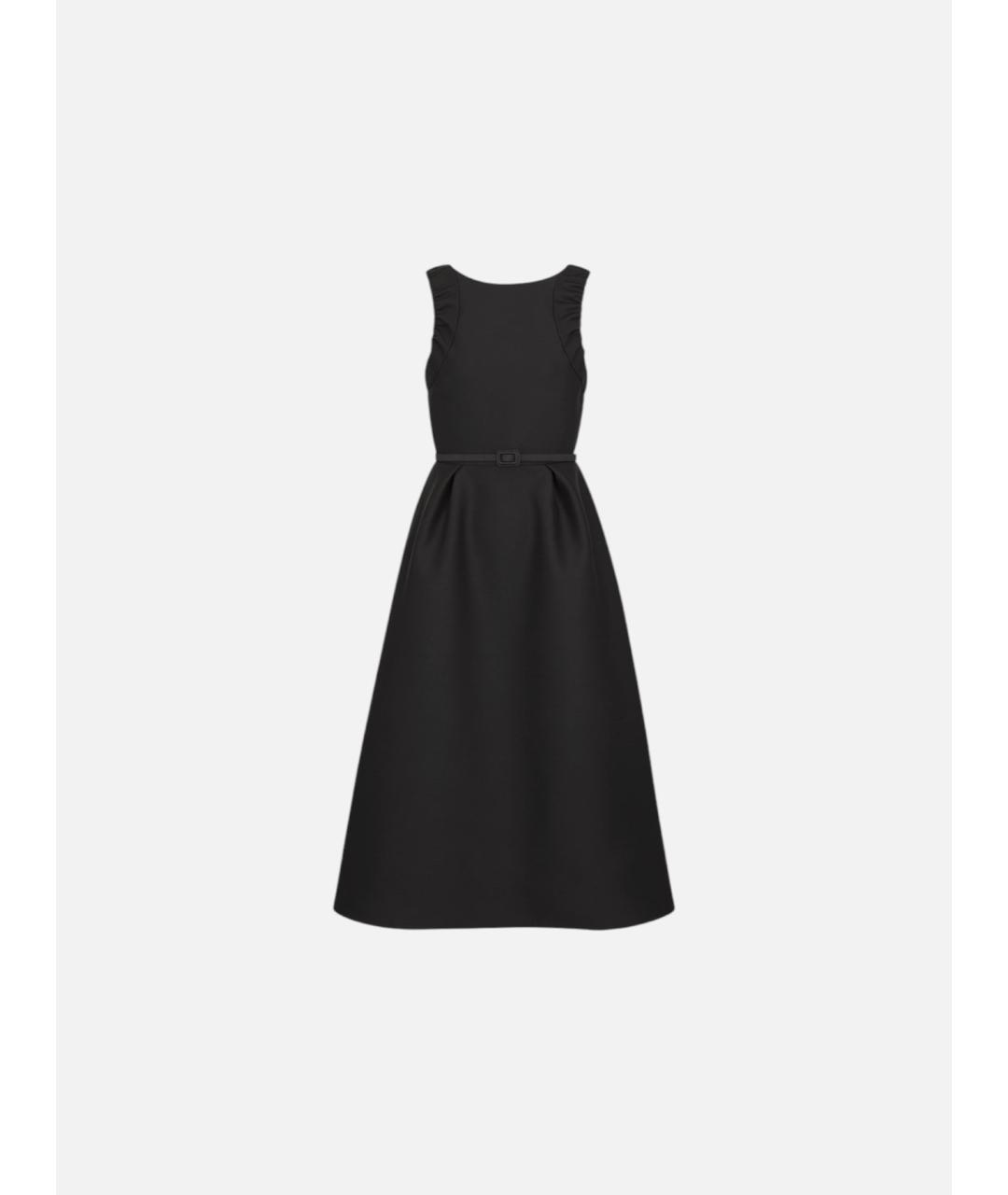 CHRISTIAN DIOR Черное шерстяное повседневное платье, фото 3