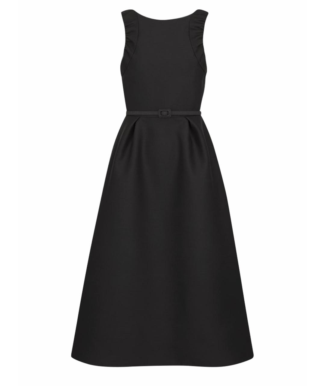 CHRISTIAN DIOR Черное шерстяное повседневное платье, фото 1