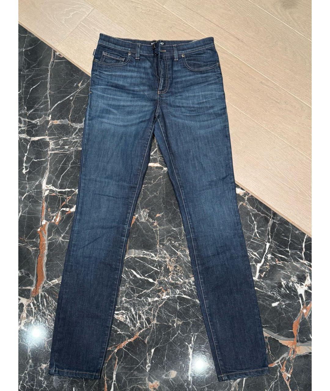 TOM FORD Синие хлопко-эластановые джинсы слим, фото 6