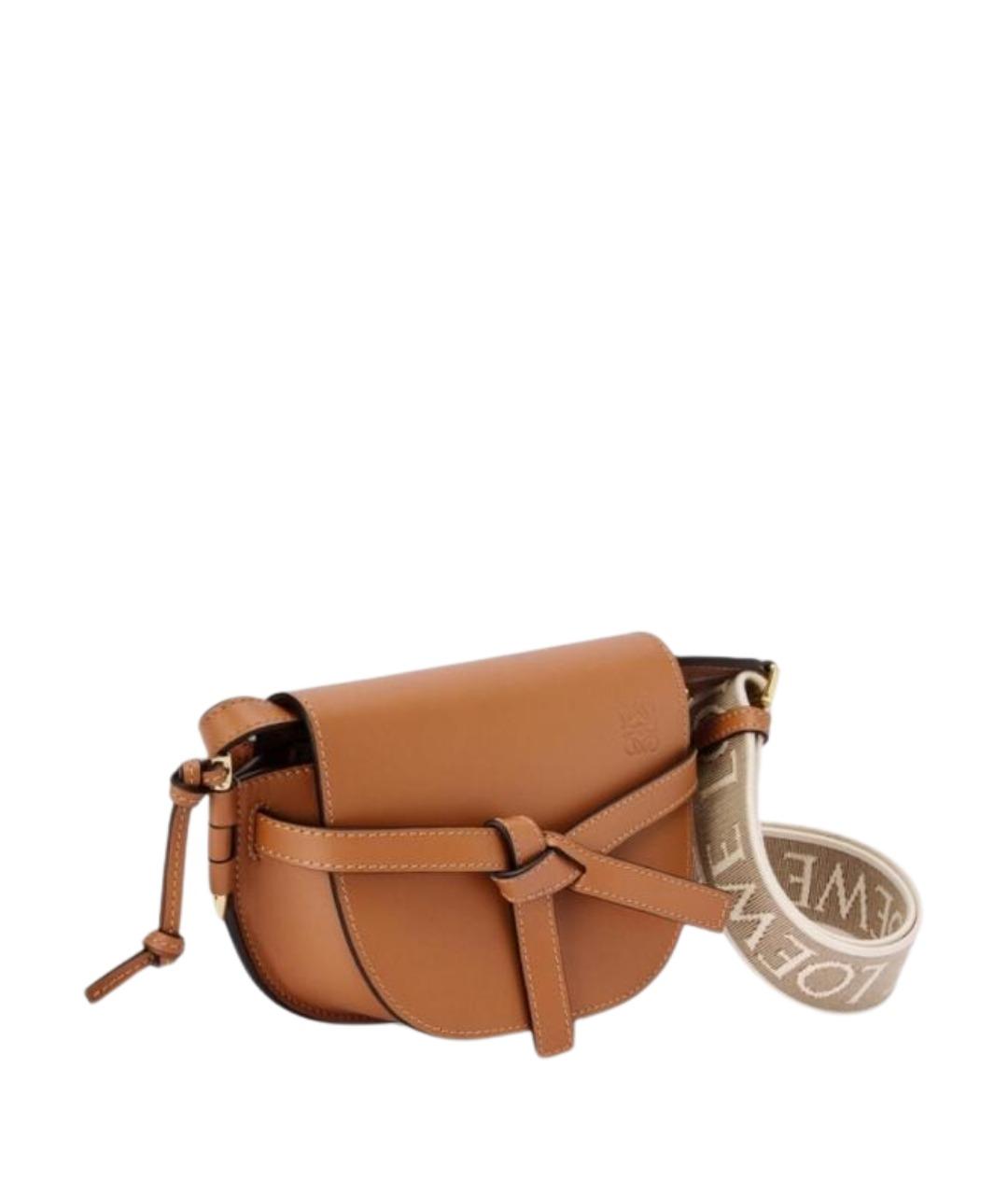 LOEWE Коричневая кожаная сумка через плечо, фото 2