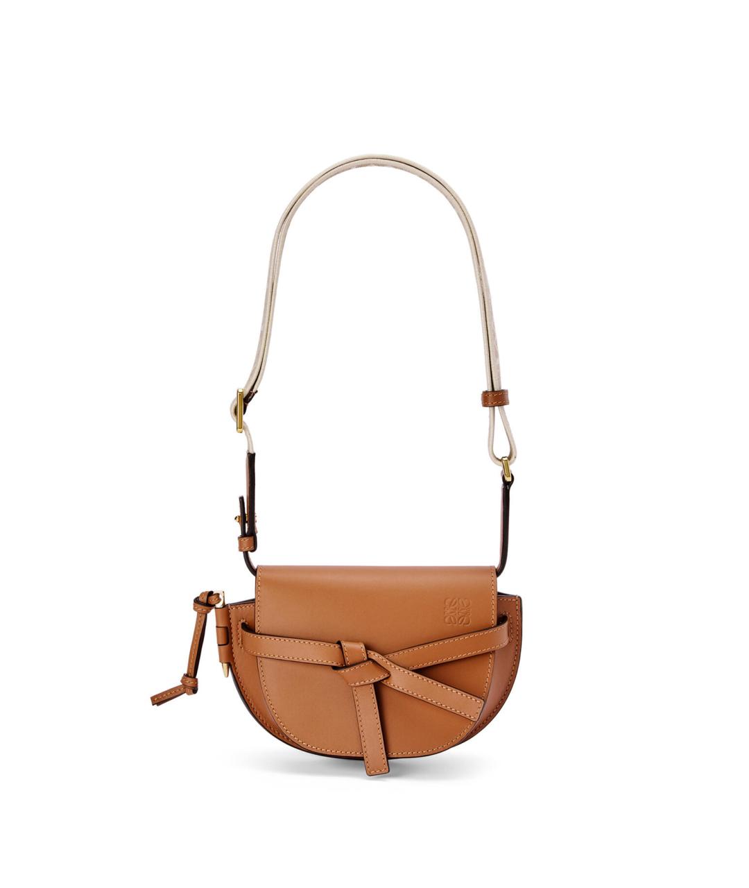 LOEWE Коричневая кожаная сумка через плечо, фото 3