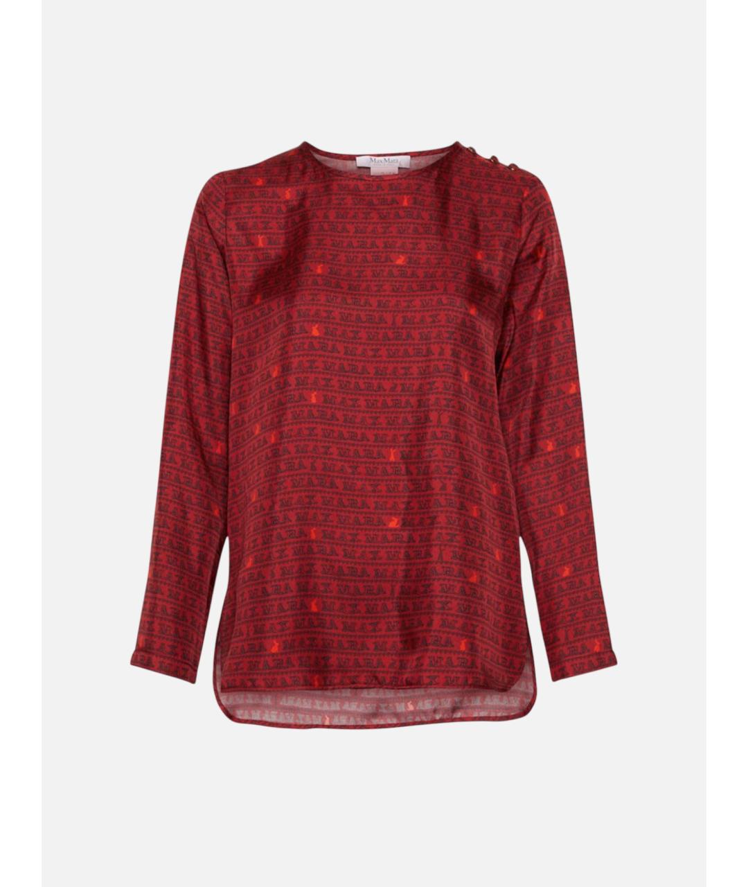 MAX MARA Бордовая шелковая блузы, фото 1