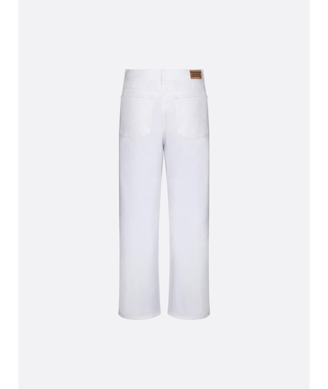 CHRISTIAN DIOR Белые хлопковые прямые джинсы, фото 2