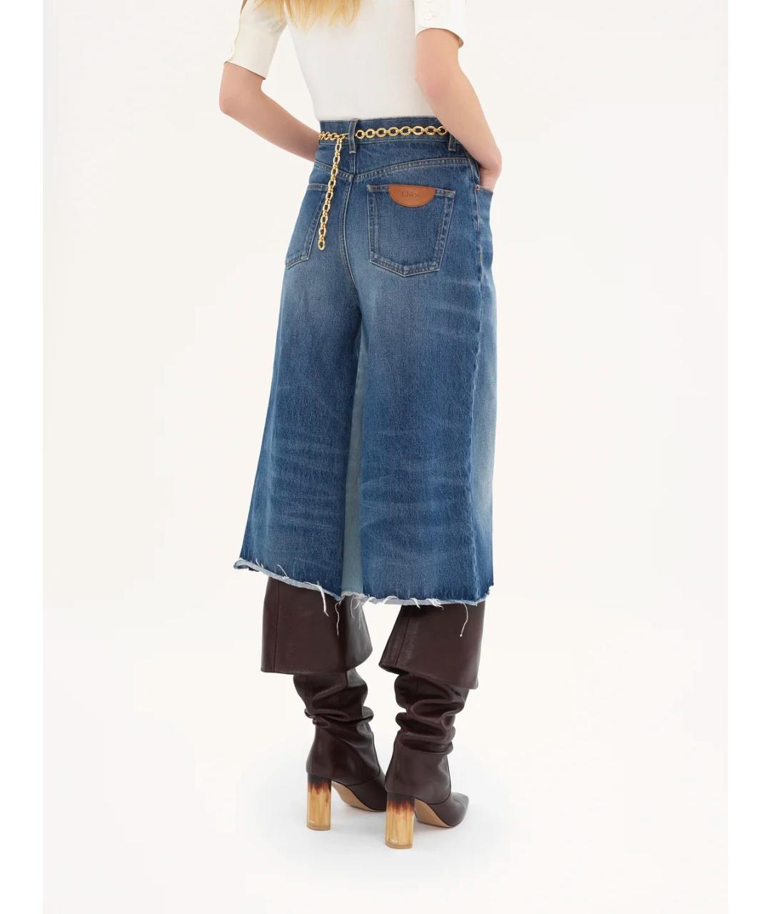 CHLOE Синие хлопковые прямые джинсы, фото 4