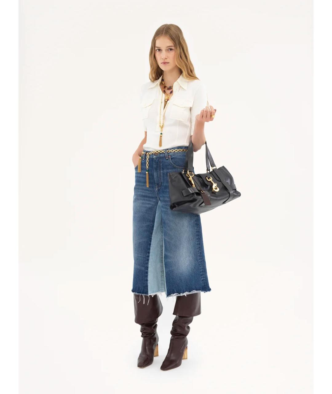 CHLOE Синие хлопковые прямые джинсы, фото 2