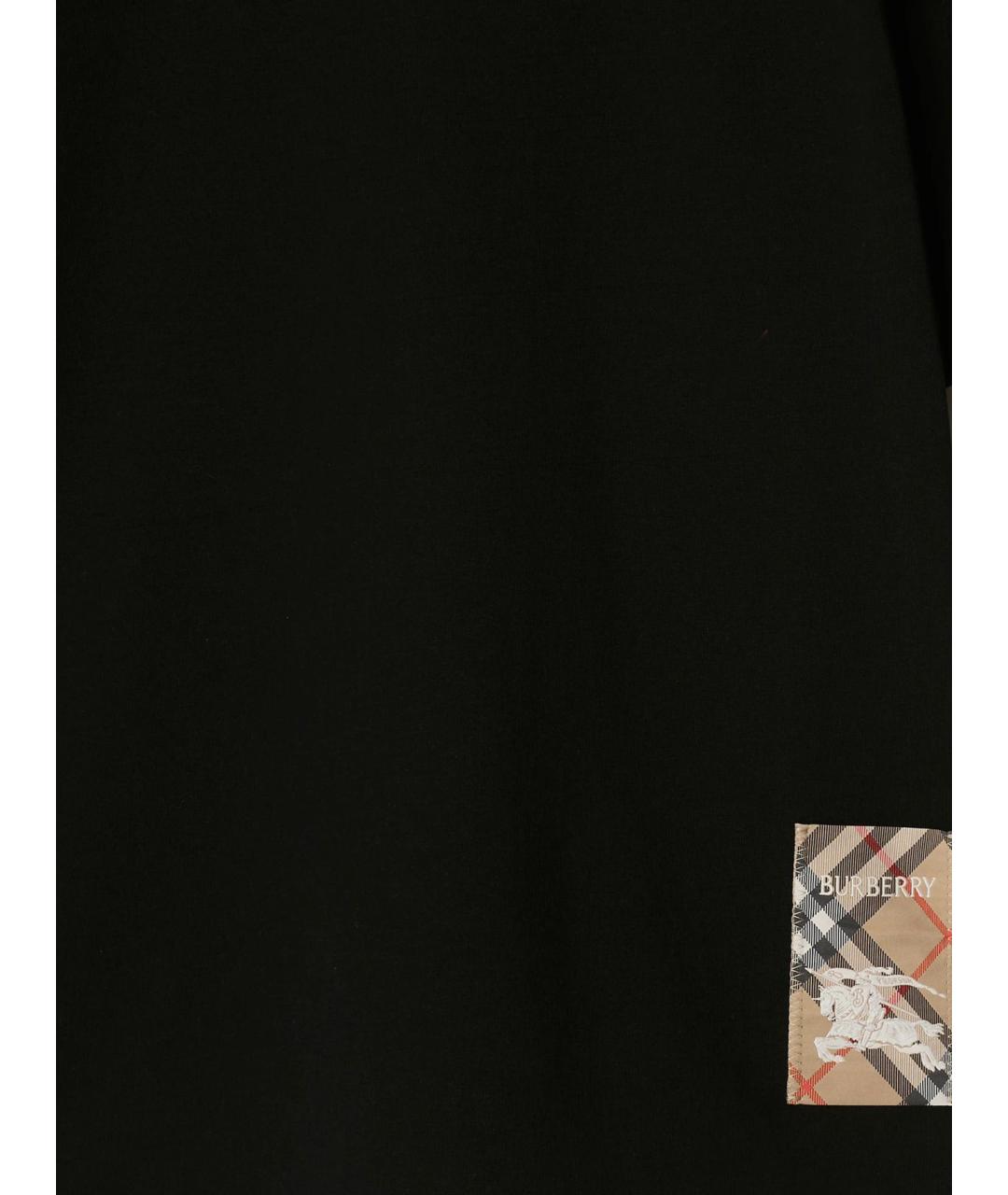 BURBERRY Черная хлопковая футболка, фото 5