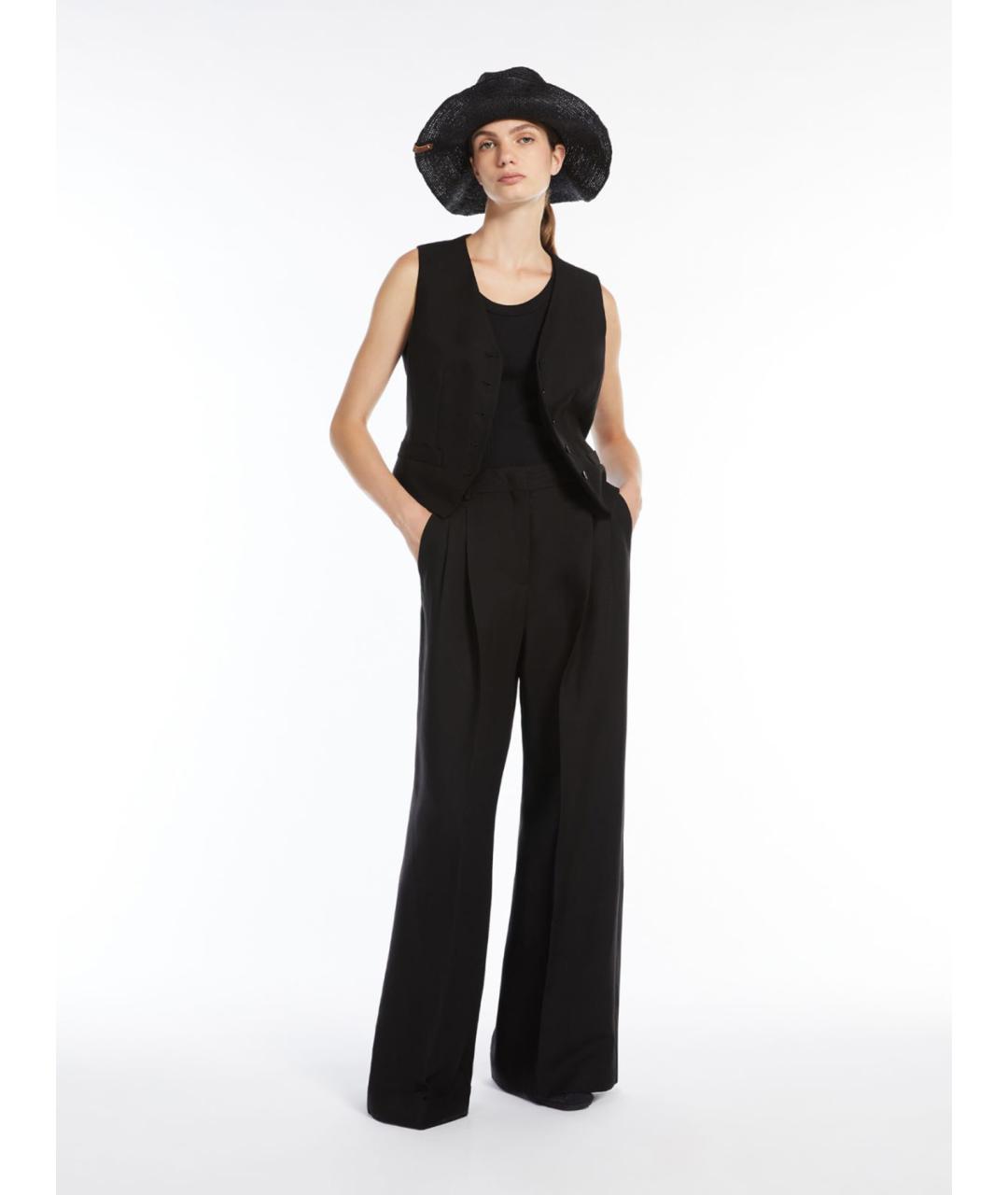 WEEKEND MAX MARA Черная хлопковая майка, фото 4