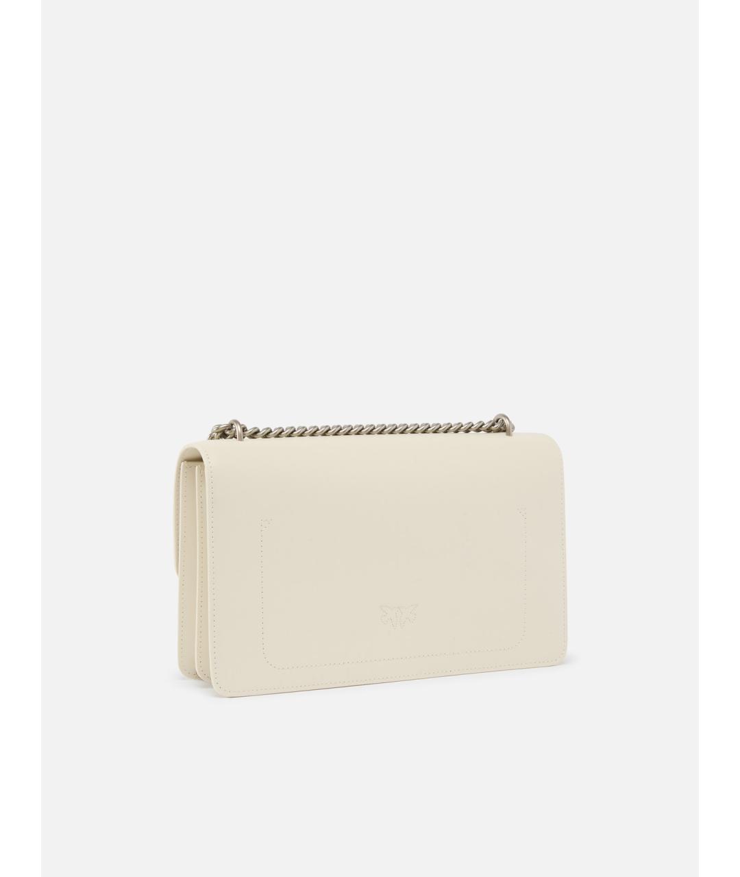 PINKO Бежевая кожаная сумка через плечо, фото 3