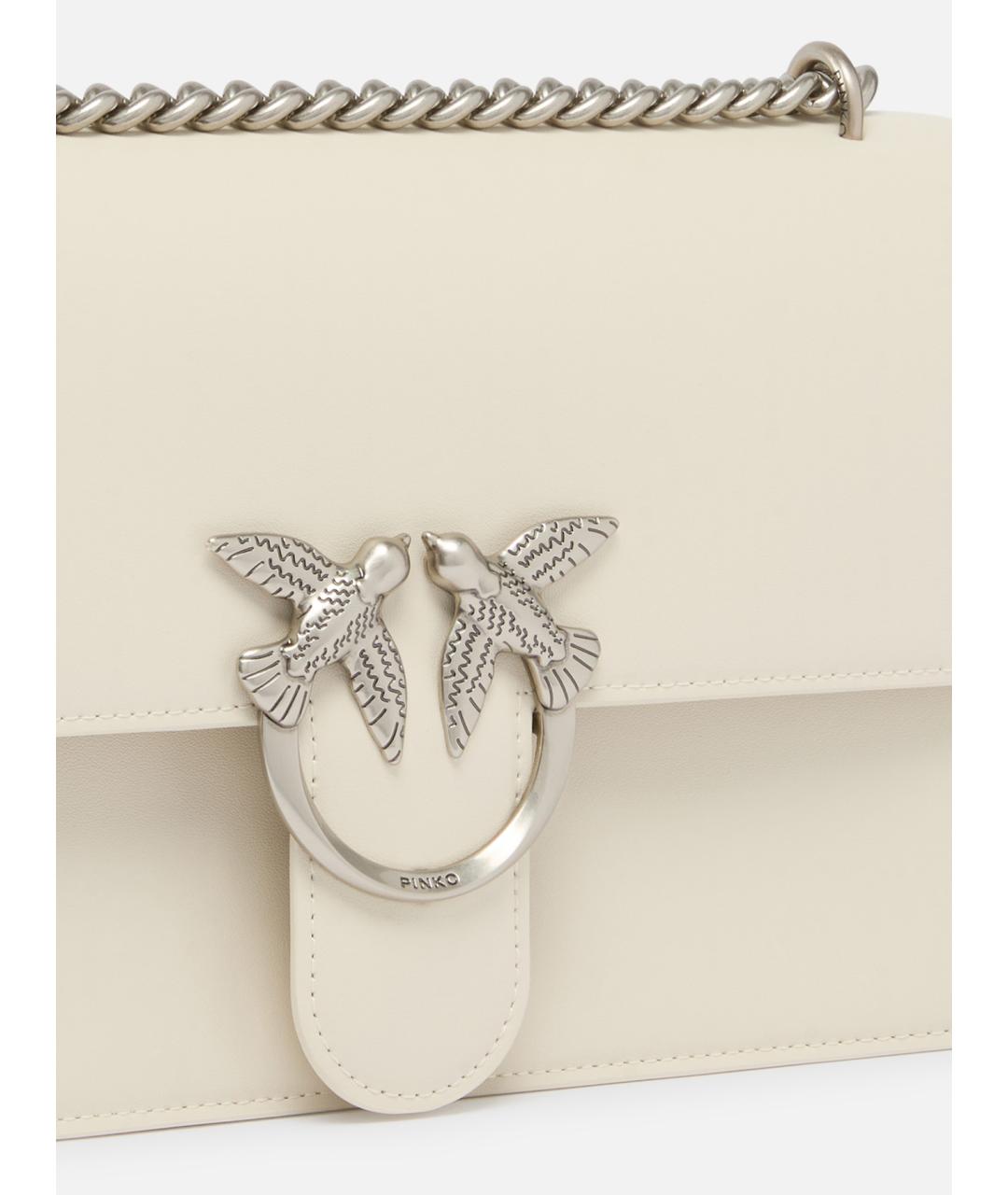 PINKO Бежевая кожаная сумка через плечо, фото 2