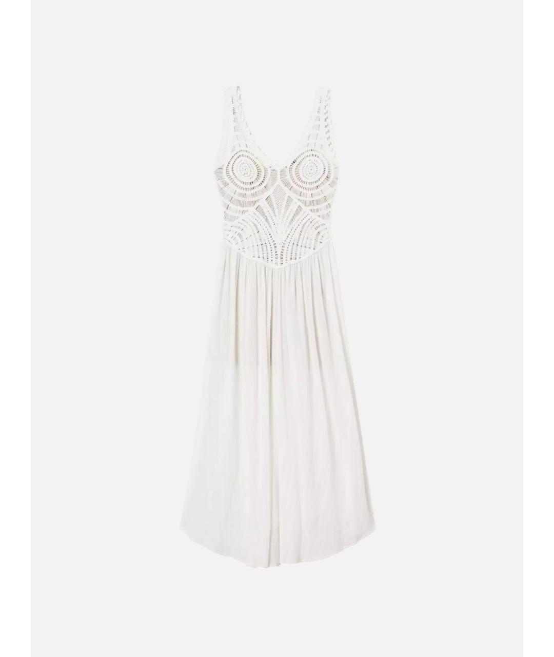 TWIN-SET Белое хлопковое повседневное платье, фото 6