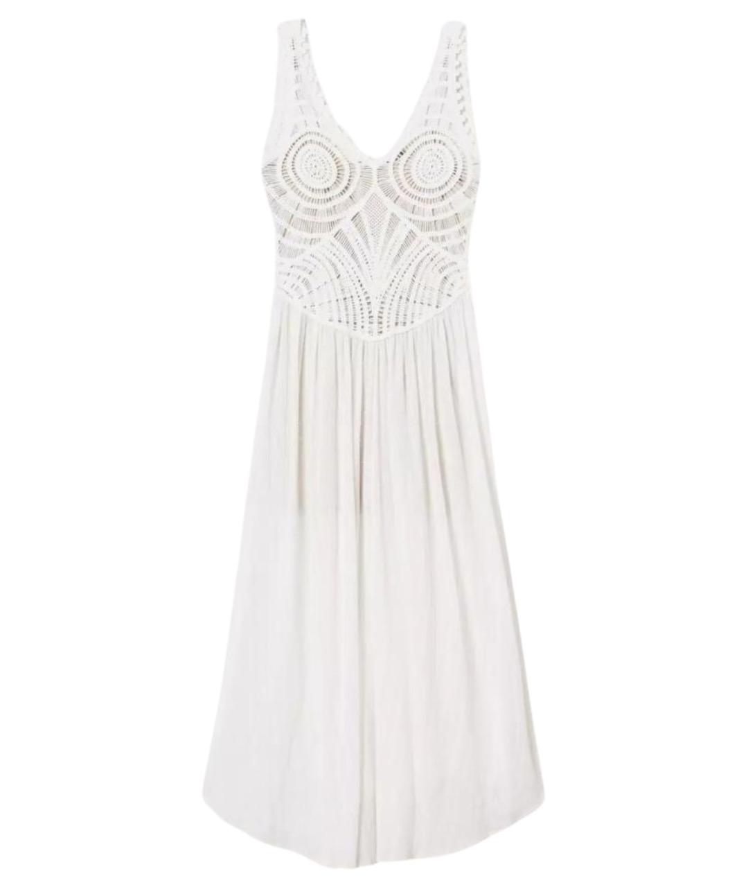 TWIN-SET Белое хлопковое повседневное платье, фото 1