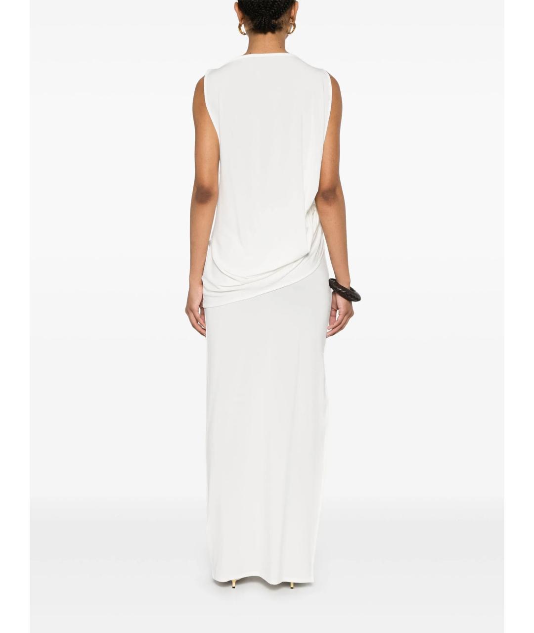 JACQUEMUS Белое вискозное коктейльное платье, фото 4